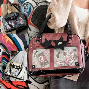 Ita Crossbody Bag, Ita Star Handtasche, Pin Display Bag, Fenstertasche mit großer Kapazität, Cute Ita Schultertasche, Transparente Ita Bag