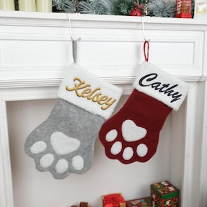 Personalized Paw-Shaped Pet Stockings,Christmas Stockings with Names,Pet Christmas Stockings,Dog Stockings,Christmas Stockings,Cat Stockings
