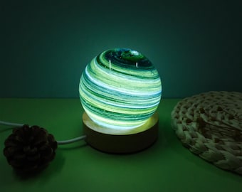 Galaxy Crystal Ball Night Light with Name, Customized Night Sky Light, Personalized Galaxy Night Light, LED Planet Night Light, Home Decor