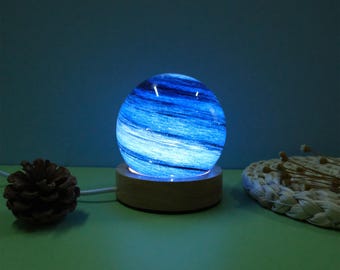Customized Galaxy Crystal Ball Night Light,Night Sky Light with Name,LED Planet Night Light,Table Lamp Room Decoration,Gift for Her