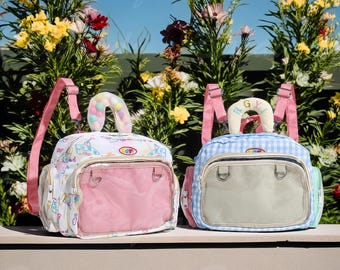 Cute Ita Backpack, Pin Display Bag, Window Bag, Cosplay Backpack, Collection Bag, Pin Backpack, Gift For Anime Lover, Ita Bag