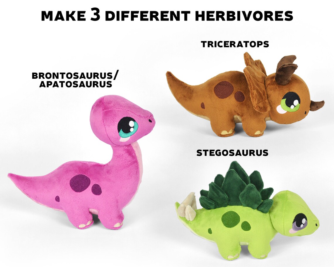 Herbivore Dinosaurs Plush Sewing Pattern .pdf Tutorial - Etsy Australia