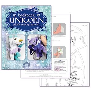 Unicorn Plush Backpack Sewing Pattern .pdf Tutorial Stuffed Animal image 2