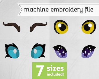 Bird Eyes #3 Machine Embroidery File Design for Plush 7 Sizes