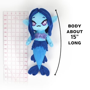 Chibi Mermaid Doll Plush Sewing Pattern .pdf Tutorial Merman image 8