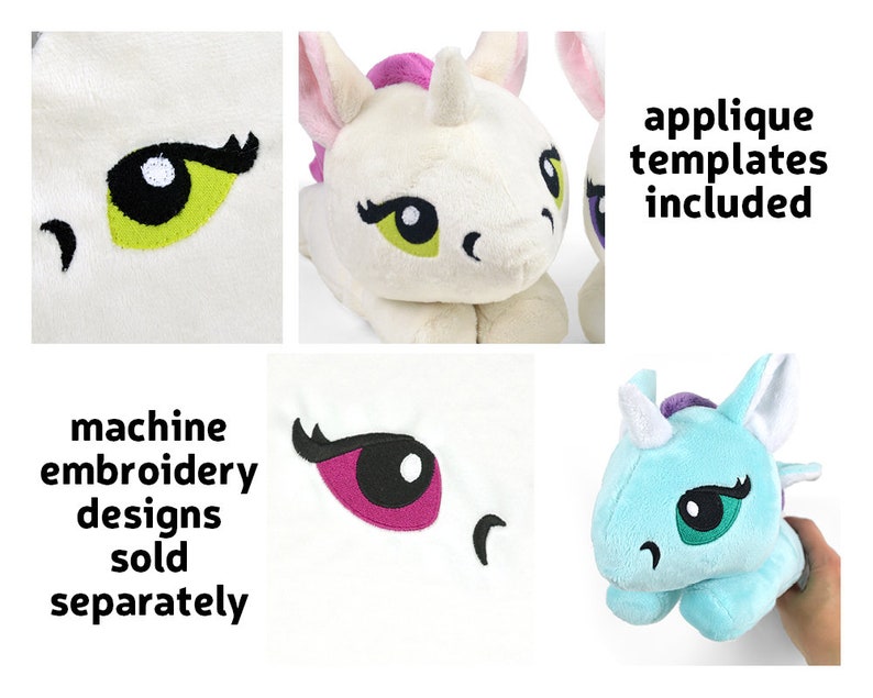 Unicorn Pegasus Merpony Kelpie Hippocampus Pony Horse Plush Sewing Pattern .pdf Tutorial zdjęcie 6