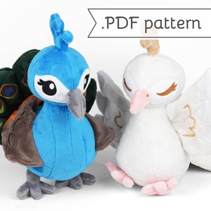 Naaipatroon pauw pluche dier .pdf Tutorial Peahen