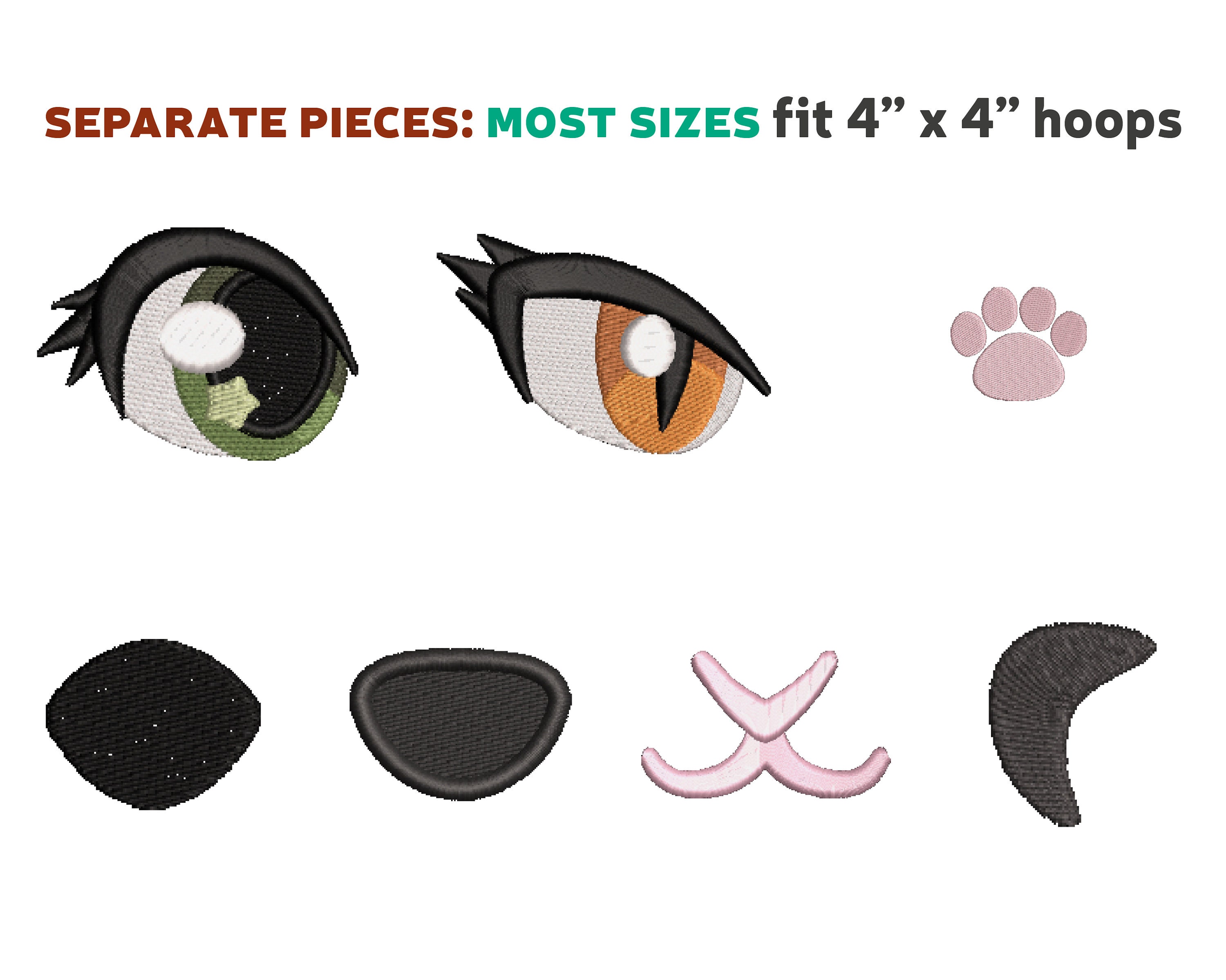 Animal Eyes Machine Embroidery File Design for Plush 7 Sizes Etsy
