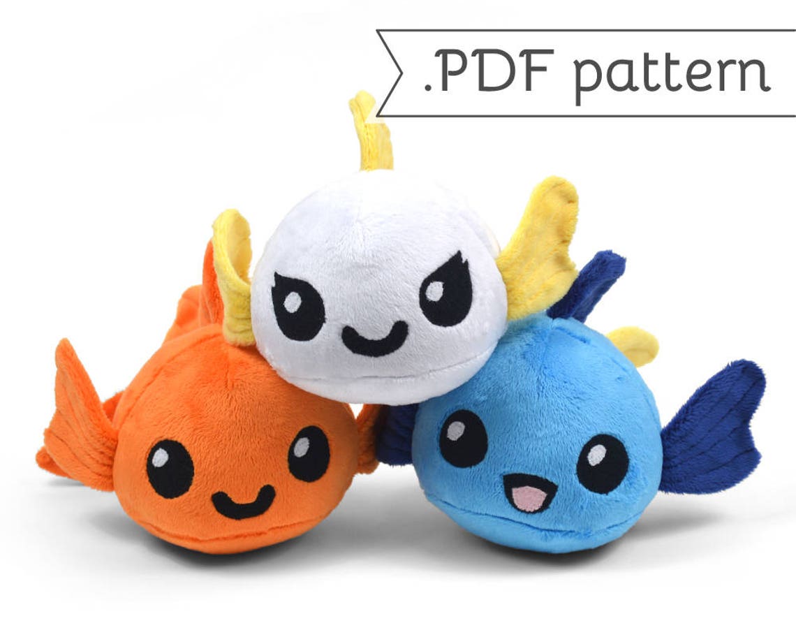 Goldfish With Animal Variation Plush Sewing Pattern .pdf Etsy