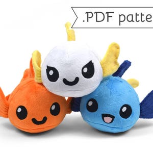 Goldfish with Animal Variation Plush Sewing Pattern .pdf Tutorial Kitty Bunny Fox Panda Alpaca