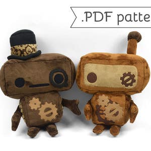 Robot Steampunk Plush Sewing Pattern .pdf Tutorial