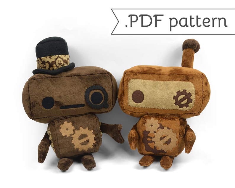 Robot Steampunk Plush Sewing Pattern .pdf Tutorial - Etsy