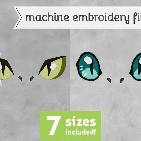 Lizard Eyes #2 Machine Embroidery File Design for Plush 7 Sizes