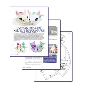 Unicorn Pegasus Merpony Kelpie Hippocampus Pony Horse Plush Sewing Pattern .pdf Tutorial zdjęcie 5