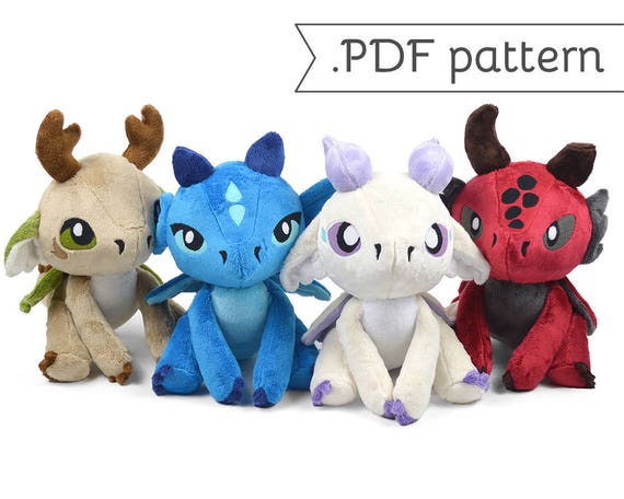 8 FREE Dragon Stuffed Animal Patterns to Sew