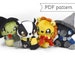 Lion Raven Snake Badger Plush with Scarf & Witch Hat Sewing Pattern Bundle .pdf Tutorial Wizard