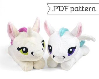 Unicorn Pegasus Merpony Kelpie Hippocampus Pony Horse pluche naaipatroon .pdf-tutorial