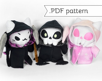 Grim Reaper Chubby Plush Sewing Pattern .pdf plus bonus Expansion Pack