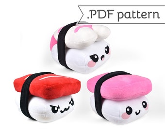 Sushikussen pluche naaipatroon Nigiri .pdf tutorialcollectie