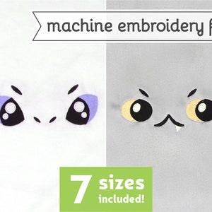 Maskinbroderifildesign för plysch, 7 storlekar, Dragon Eyes #6