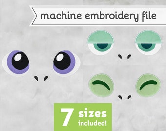 Lizard Eyes #3 Machine Embroidery File Design for Plush 7 Sizes
