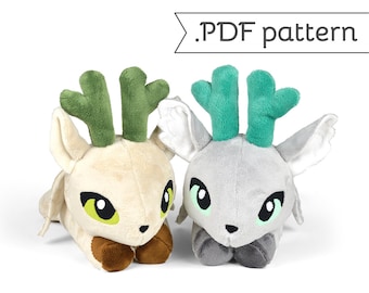 Peryton cervo alato uccello animale peluche modello di cucito .pdf Tutorial