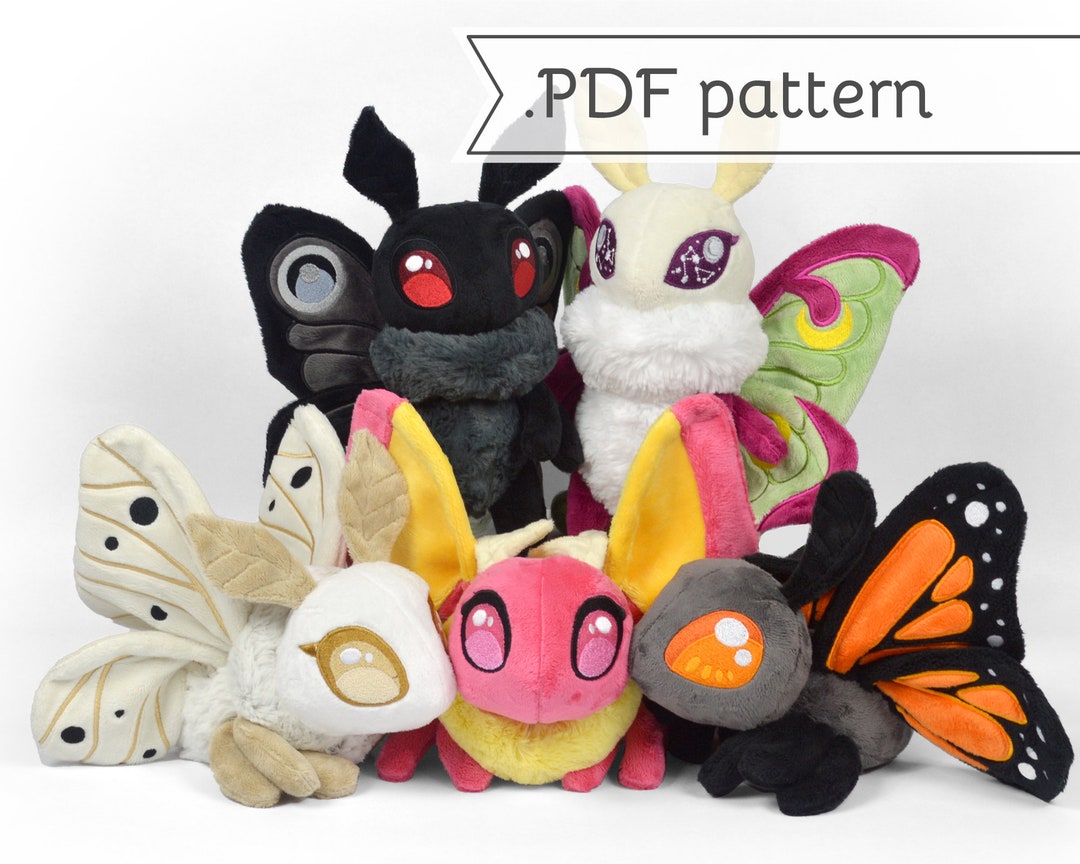 Moth Butterfly Plush Sewing Pattern .pdf Tutorial Luna Monarch Poodle Mothman Etsy