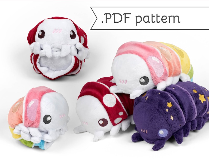 Isopod Roly Poly Pillbug Plush Animal Sewing Pattern .pdf Tutorial Wood Louse image 1