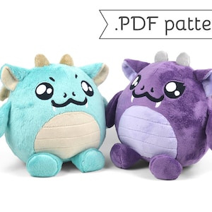 Chubby Dragon Plush Sewing Pattern .pdf Tutorial Monster