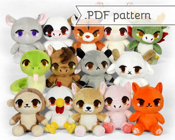 Chinese Zodiac Animal Plush Pack Sewing Pattern .pdf Chinese Zodiac Animal Plush Pack Sewing Pattern .pdf