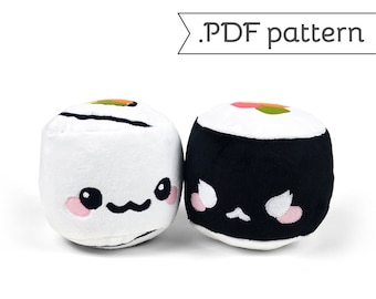 Maki Sushi California Roll Plush .pdf Sewing Pattern