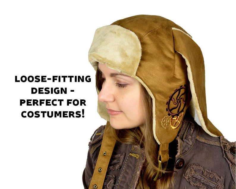 Steampunk Aviator Cap Sewing Pattern .pdf Cat Fox Deer Rabbit Leather image 4