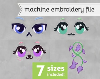 Centaur Eyes Machine Embroidery File Design for Plush 7 Sizes