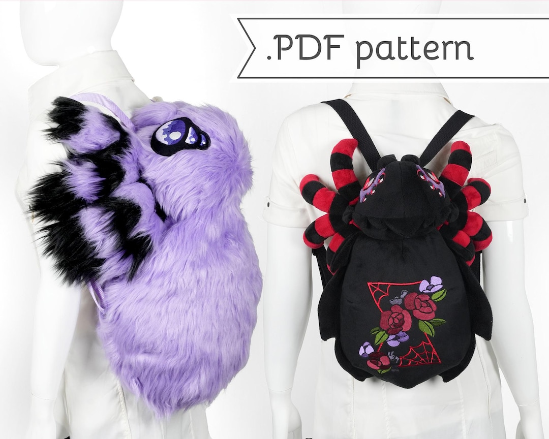 Spider Backpack and Plush Sewing Pattern .pdf Tutorial Bag Purse Pouch ...