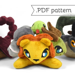 Chimera Plush Sewing Pattern .pdf Tutorial Monster Mythological Lion Goat Dragon Snake