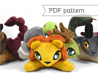 Chimera Plush Sewing Pattern .pdf Tutorial Monster Mythological Lion Goat Dragon Snake