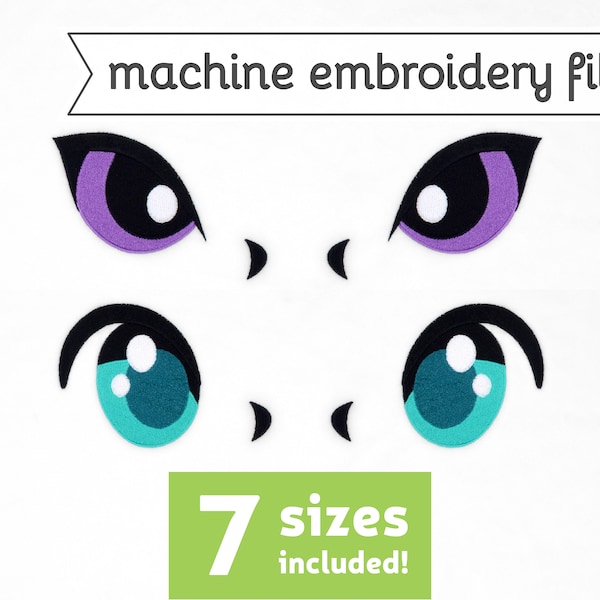 Dragon Eyes #8 Machine Embroidery File Design for Plush 7 Sizes