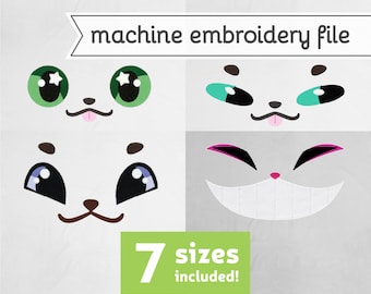 Animal Eyes #4 Machine Embroidery File Design for Plush 7 Sizes