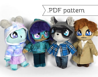 Doll Clothing Essentials Expansion Sewing Pattern .pdf Tutorial T-shirt Hoodie Leggings Coat