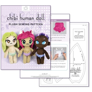 Chibi Human Doll Plush Sewing Pattern .pdf Tutorial with Removable Casual Clothes image 7