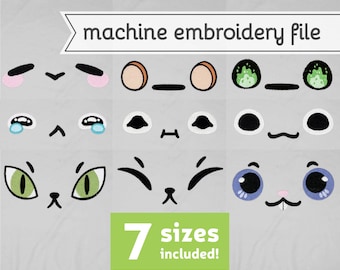 Cute and Creepy Eyes Machine Embroidery File Design for Plush 7 Sizes