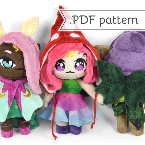 Fairy Doll Plüsch Erweiterungs Paket Schnittmuster .pdf Anleitung Schmetterling Luna Motte Umhang