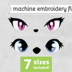 Animal Eyes Machine Embroidery File Design for Plush 7 Sizes