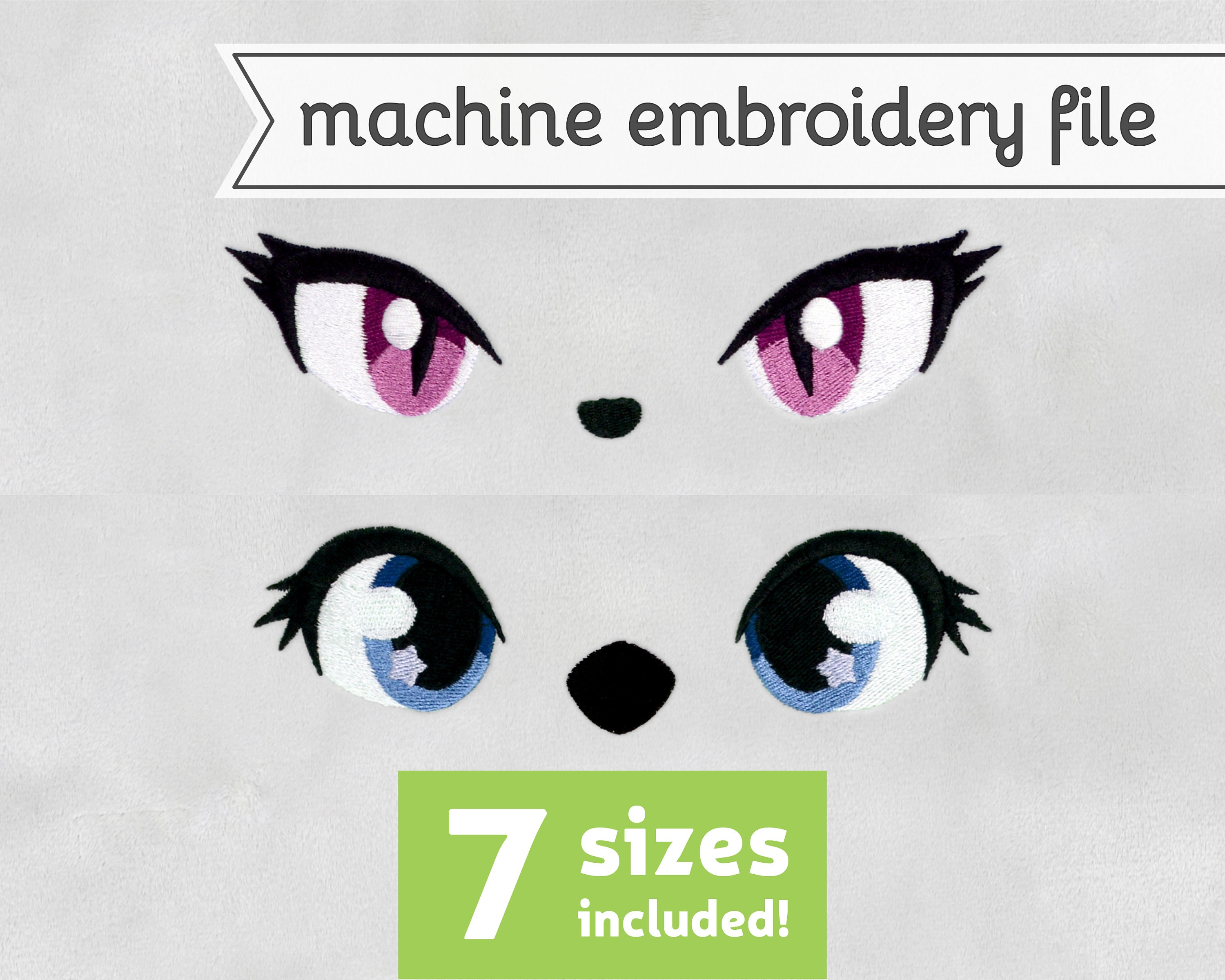 Animal Eyes Machine Embroidery File Design for Plush 7 Sizes Etsy