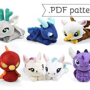 Fairy Tale Sewing Plush .pdf Pattern Bundle Phoenix Unicorn Stag Dragon Pegasus Kelpie Griffin