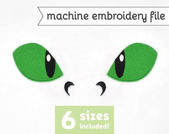 Dragon Eyes #4 Machine Embroidery File Design for Plush 6 Sizes