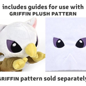 Griffin Eyes Machine Embroidery File Design for Plush 7 Sizes image 5