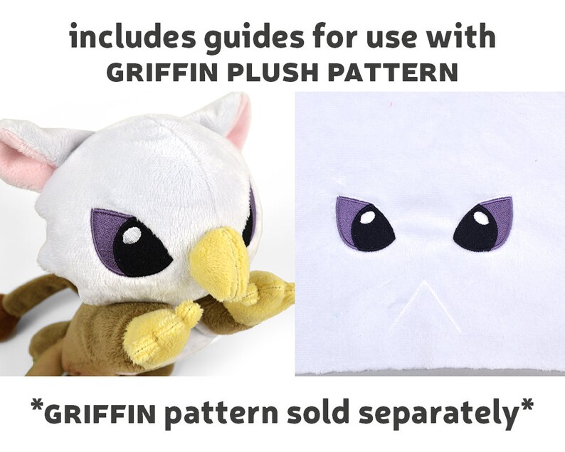 Griffin Eyes Machine Embroidery File Design for Plush 7 Sizes image 5
