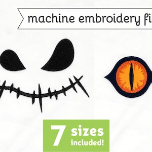 Creepy Eyes Machine Embroidery File Design 7 Sizes Halloween Scary Evil
