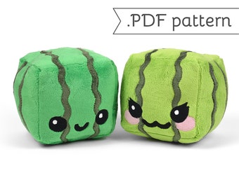 Cube Watermelon Plush .pdf Sewing Pattern